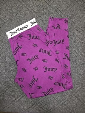 Juicy Couture Magenta Pink Logo Crown Pajama Lounge Pants Size Large L